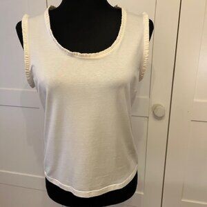 Arkis Punto soft cotton sleeveless shell with ruffle trim